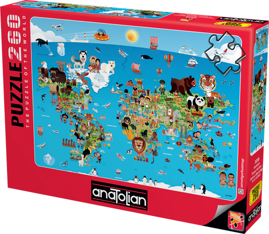 Anatolian - Carte du monde en dessin animé