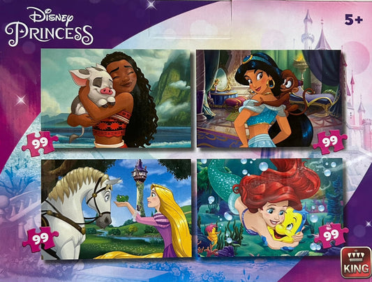 King 4 in 1 Puzzles Suitcase Princess 99 Pcs