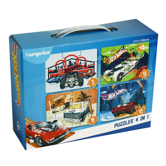 Europrice 4 in 1 Puzzle Hot Wheels