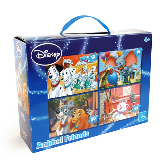King 4 in 1 Puzzles Disney Animals 12,16,20,24 Pcs